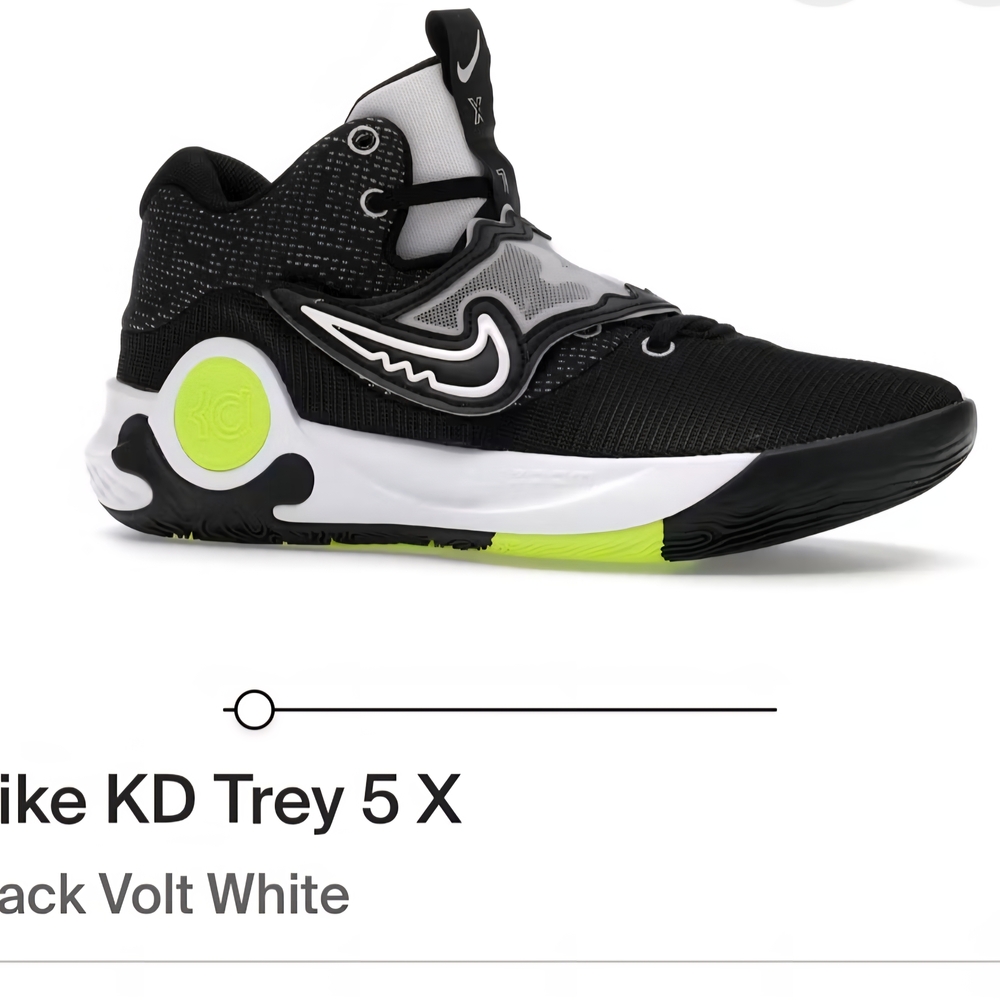 Nike KD Trey MENS Sneakers - Black, Volt, White - Picture 7 of 9